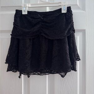 Princess Polly Black Lace Mini Skirt